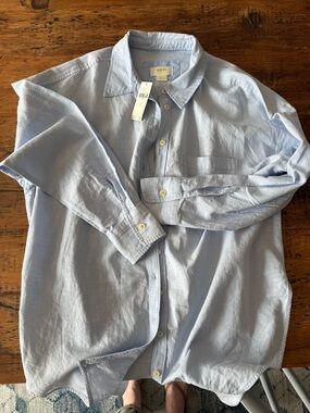 NWT Maeve by Anthropologie light blue button down